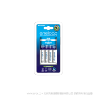 松下eneloop 爱乐普 爱老婆智能充电器高性能5号2粒7号2粒电池套装  K-KJ17MCC22W 5号2节7号2节