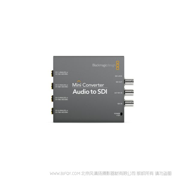 BMD Mini Converter Audio to SDI SD和HD格式将音频嵌入任何SDI源,较高可达1080p60 音频嵌入SDI信号