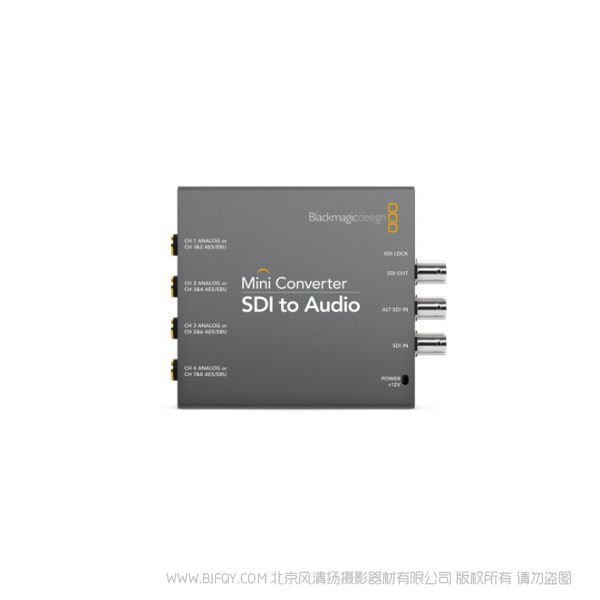 BMD Mini Converter SDI to Audio SD或HD格式(较高可达1080p60)的SDI信号源上进行音频解嵌的理想之选