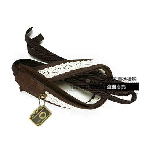 日本爱尔玛 (ERMA) 亚麻复合蕾丝相机背带 单反相机带 2色可选