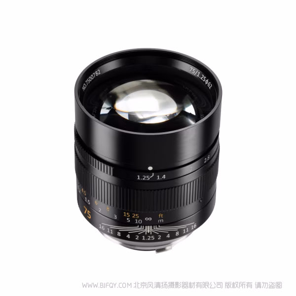  七工匠 M75mm F1.25II 徕卡M口  全画幅 手动对焦 夜光刻度  F1.25超大光圈&middot;浅景深人像风 二代轻巧&middot;长时间拍摄无压力