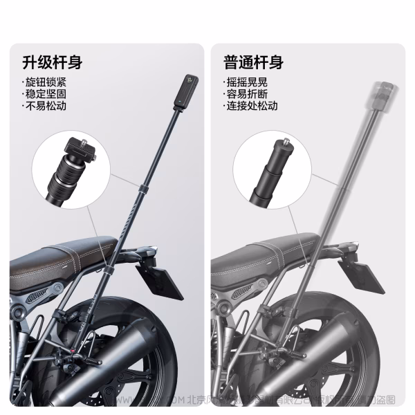  优篮子 Ulanzi VL03 摩托车隐形自拍杆支架 自由骑行 稳拍随行